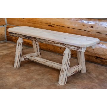 Montana Plank Style Log Bench | 45" Bench 