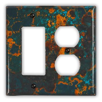 Mystic Topaz 1 Rocker/GFI 1 Outlet Copper Switch Plate