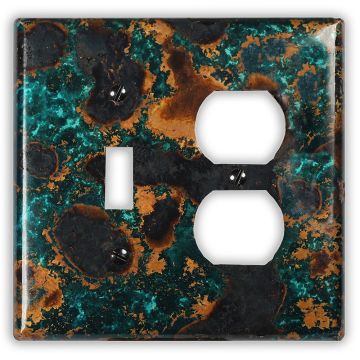Mystic Topaz 1 Toggle 1 Outlet Copper Switch Plate