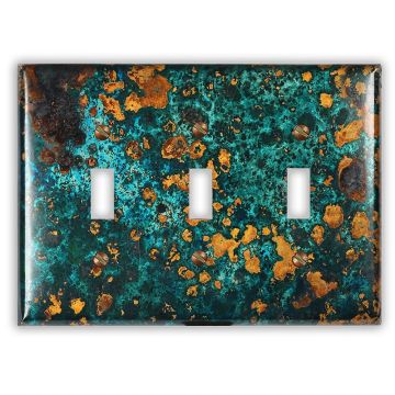 Mystic Topaz 3 Toggle Copper Switch Plate