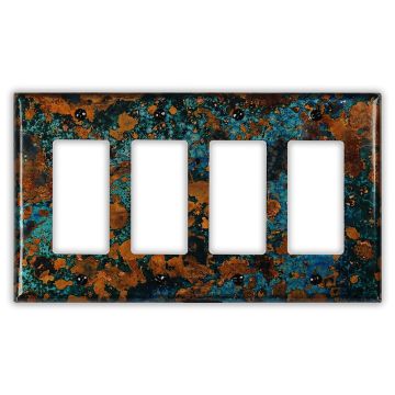 Mystic Topaz 4 Rocker/GFI Copper Switch Plate