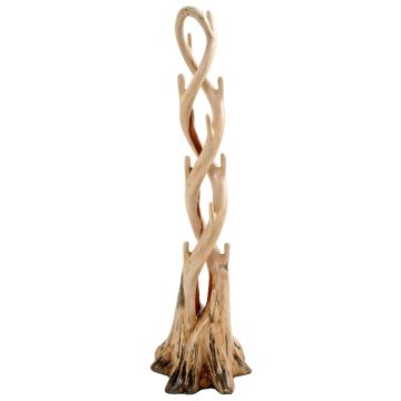 Natural Free Form Log Coat Rack - Double - Natural Clear Finish