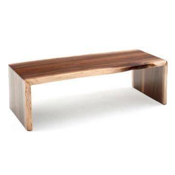 Live Edge Natural Wood Waterfall Coffee Table - Black Walnut