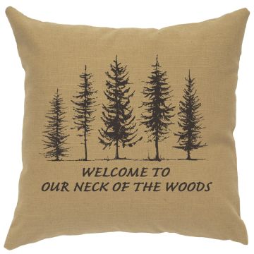 Neck Of The Woods Image Decor Pillow - Straw Linen