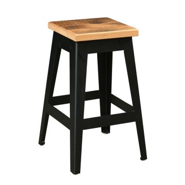 Newport Industrial Barn Wood 24" Counter Stool - Clear Seat Finish