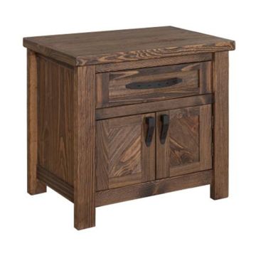 Dutton Chevron 1 Drawer 2 Door Nightstand