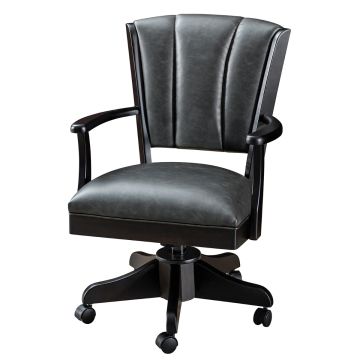 Norwood Premier Comfort Upholstered Office Chair - Kevco Chair Base - Standard Casters - Ebony Finish - Moonrock Faux Leather Upholstery