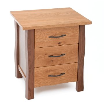 Modern Natural Three Drawer End Table or Nightstand