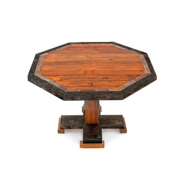 Western Woods Rustic Reclaimed Octagon Pedestal Table