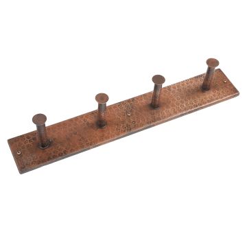 Oil Rubbed Bronze Hammered Copper Quadruple Wall Hook