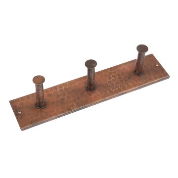 Oil Rubbed Bronze Hammered Copper Triple Wall Hook