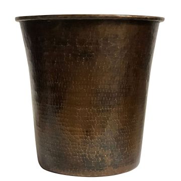 Oil Rubbed Bronze Hammered Copper Waste Basket