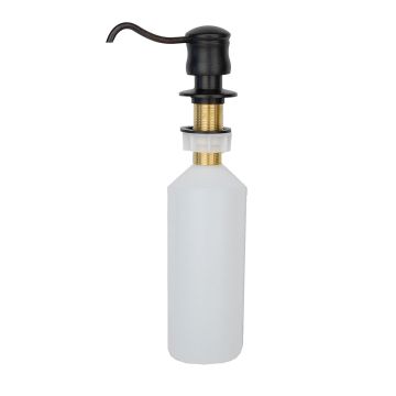 Solid Brass Soap & Lotion Dispenser in Oil Rubbed Bronze Closeup