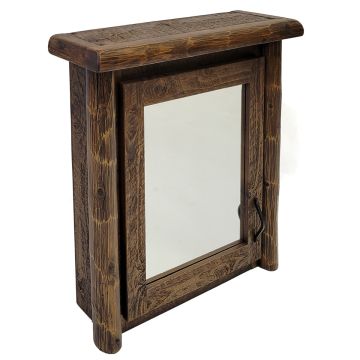 Olde Towne Log Medicine Cabinet in Barnwood Lager finish