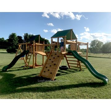 Timber Peak Double Tower Premium Log Playset