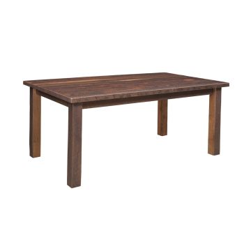 Oxford Square Barn Wood Dining Table - Solid Top - Provincial Finish