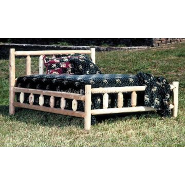 Low Profile Cedar Log Bed--Queen, Unfinished