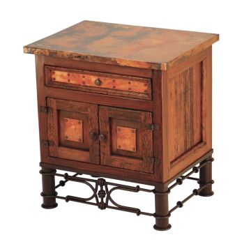 Pablo Country Hammered Copper Enclosed Nightstand