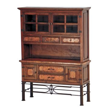 Pablo Francisco Hammered Copper 2 Door 4 Drawer Buffet & Hutch