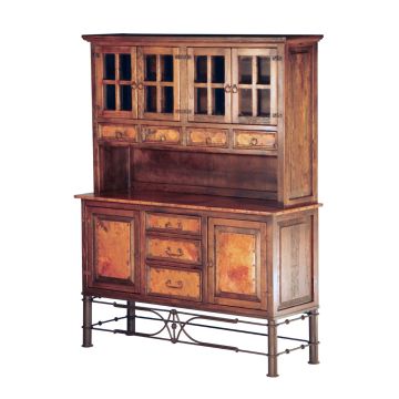 Pablo Hammered Copper 2 Door 3 Drawer Buffet & Hutch