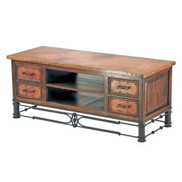 Pablo Hammered Copper 4 Drawer Widescreen TV Stand