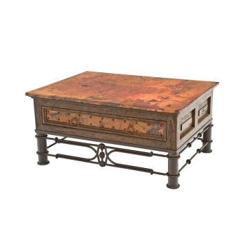 Pablo Hammered Copper 1 Drawer Coffee Table (Discontinued Hardware - See 3 Drawer for current hardware version)