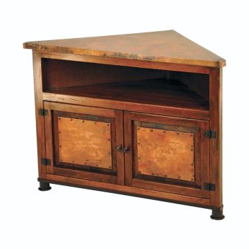 Paloma Hammered Copper Corner TV Stand