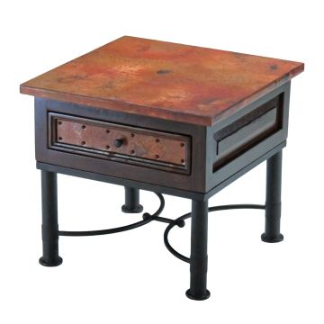 Patti Hammered Copper 1 Drawer End Table