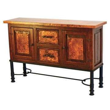 Patti Hammered Copper 2 Door 2 Drawer Console Table
