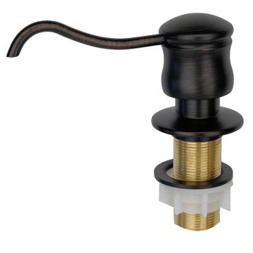 Solid Brass Soap & Lotion Dispenser in Oil Rubbed Bronze Closeup