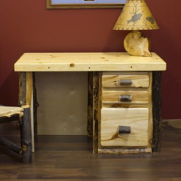 Dark Aspen Log Student Desk