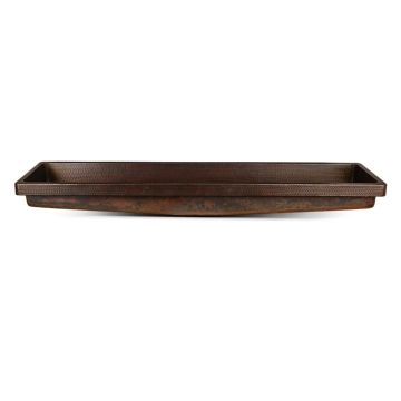 60" Rectangle Skirted Vessel Hammered Copper Sink
