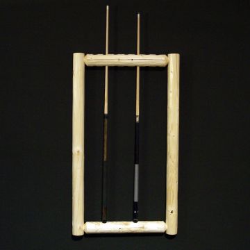 Log wall frame cue rack