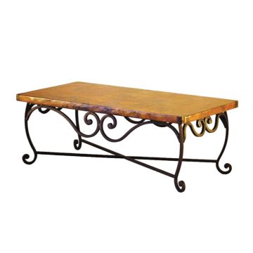 Pio Hammered Copper Coffee Table - 48" x 24"