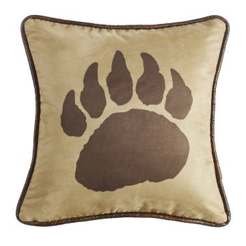 Faux Suede Bear Claw Pillow, reverse faux leather