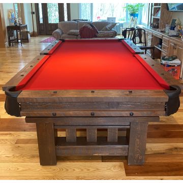 Antique Tobacco Finish on Cheyenne Weathered Wood Pool Table