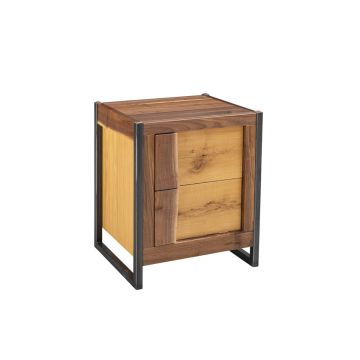 Powder Mountain 2 Drawer Walnut Nightstand