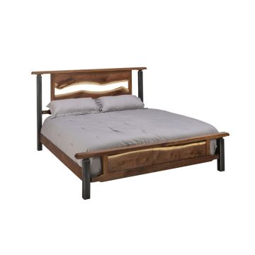 Powder Mountain Live Edge Walnut Panel Bed 