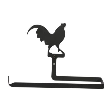 Rooster Wrought Iron Paper Towel Holder Stand–