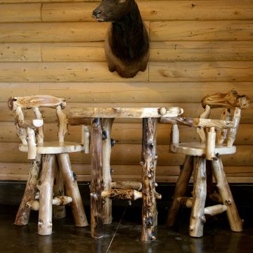 Aspen Lodge Log Pub Table & Stools
