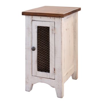 Pueblo Farmhouse Chair Side Table - White