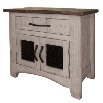 Pueblo Gray Enclosed Farmhouse Nightstand