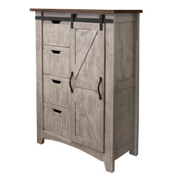 Pueblo Gray Farmhouse Wardrobe Chest 