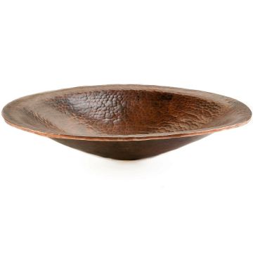 Hand Forged Copper Old World Oval Vessel Sink Front View