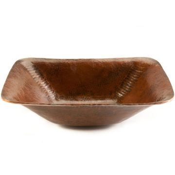 Hand Forged Copper Old World Rectangle Vessel Sink Front View