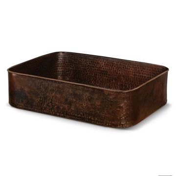 19" Rectangle Tub Hand forged Copper Vessel Sink