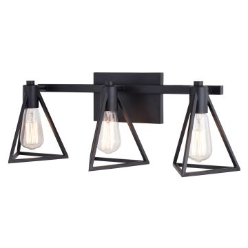 Ravenna 3-Light Matte Black Vanity Light