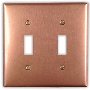 Raw Copper 2 Toggle Copper Switch Plate