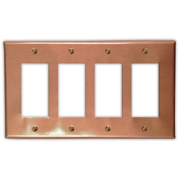 Raw Copper 4 Rocker/GFI Copper Switch Plate