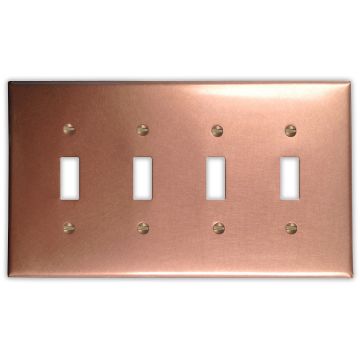Raw Copper 4 Toggle Copper Switch Plate